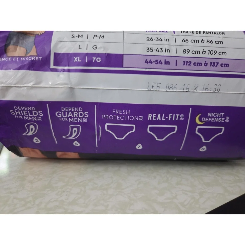 24ct Night Defense Adult Diapers, Incontinence Underwear for Men, Disposable